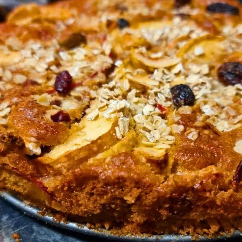 torta de Maçã com Aveia e Iogurte