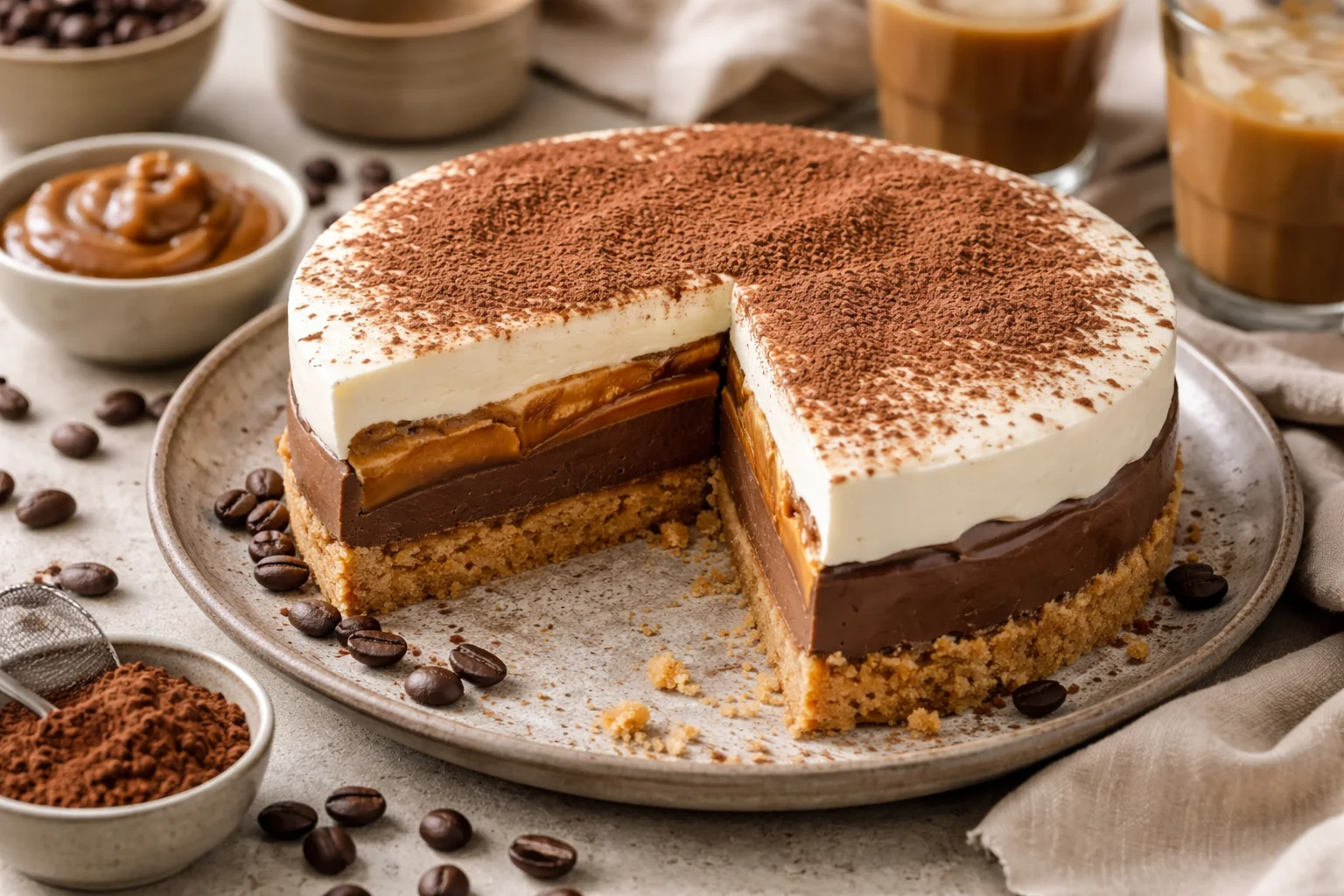 Torta Gelada de Café com Laranja e Chocolate Meio Amargo que Parece Sobremesa de Cafeteria Chique, Mas Fica Tão Cremosa e Refrescante que Todo Mundo se Apaixona na Primeira Colherada
