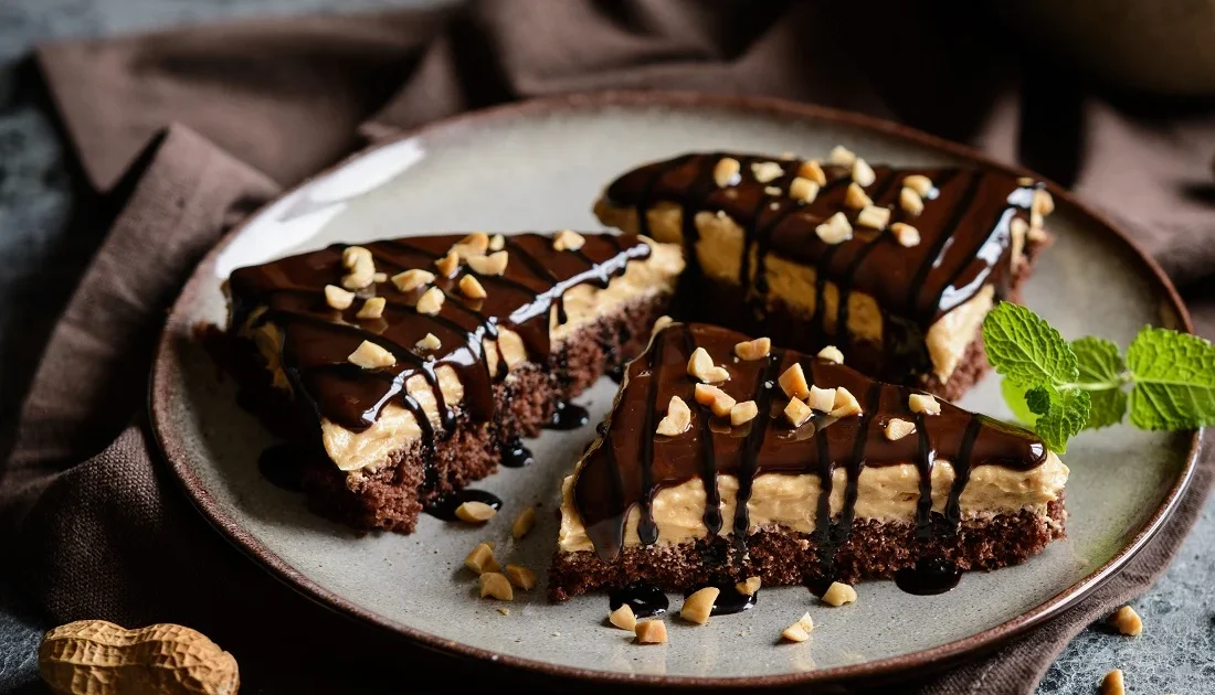 Torta Fitness Power de Chocolate com Pasta de Amendoim que Mata a Vontade de Doce sem Acabar com a Dieta e Ainda Parece Sobremesa de Cafeteria Famosa