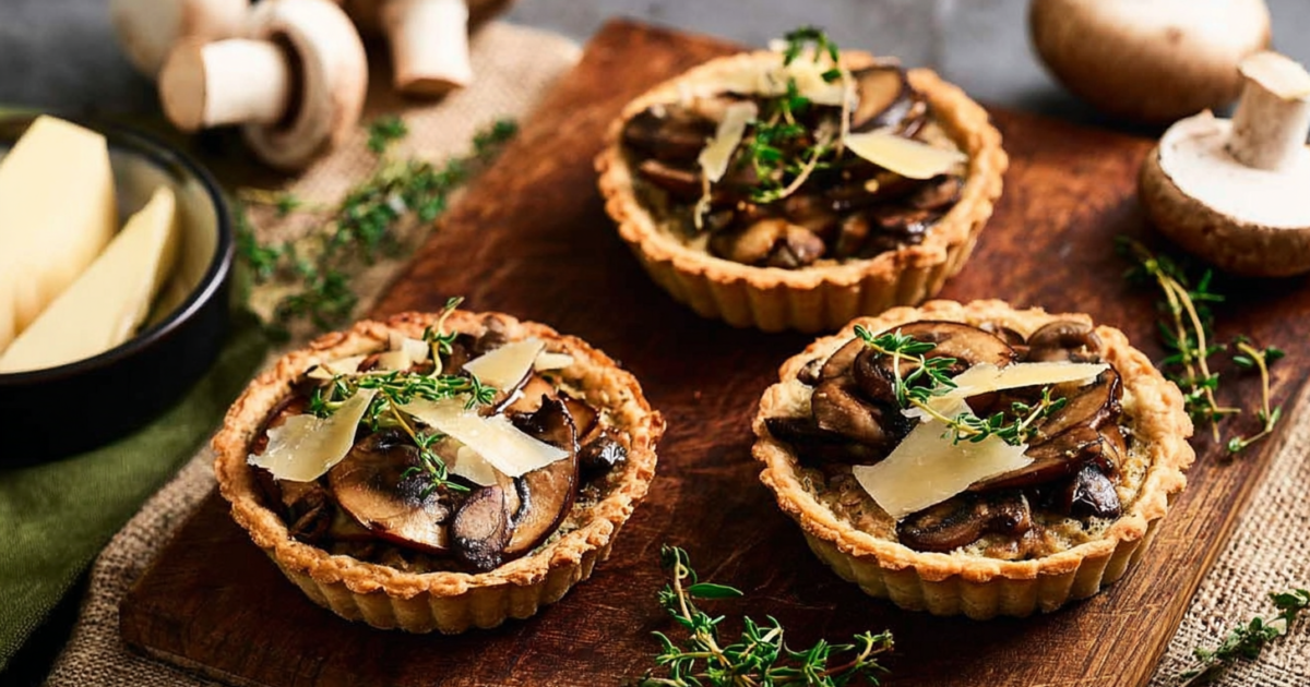 Prepare deliciosas Tarteletes de Champignon com massa amanteigada e recheio cremoso, perfeito para servir como entrada, aperitivo ou em ocasiões especiais. Uma receita elegante, sofisticada e fácil de fazer que impressiona pelo sabor e pela apresentação.